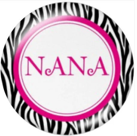 20 MM Nana Glass Pink/Zebra Stripe Snap