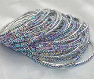 Rhinestones Sparkling Elastic Bracelet with Rhinestones Single Strand