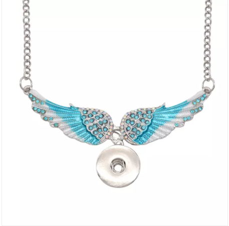 18 or 20 MM Silver Angel Wings Necklace