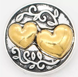 20 MM Gold Double Heart (Silver and Rose Gold)