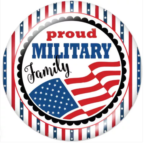 20 MM Red/White/Blue (Proud Military Family) Glass