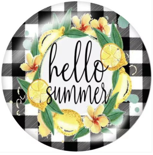 20 MM Blk/White Gingham and Lemons (Hello Summer)