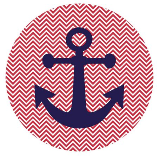 20 MM Enamel Red Chevron Anchor