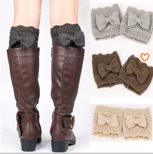 Load image into Gallery viewer, Boot Calf Warmer with Bow