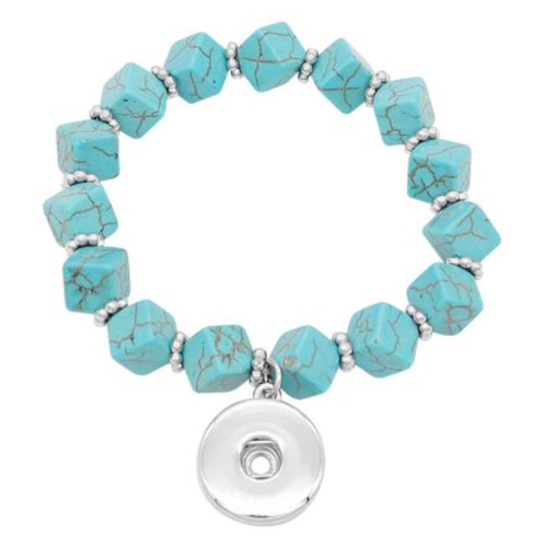 18 or 20 MM Square Turquoise Bracelet Stretchy