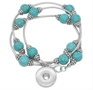 18 or 20 MM Turquoise Wrap Snap Bracelet