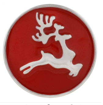 20 MM Silver Deer in Red Enamel