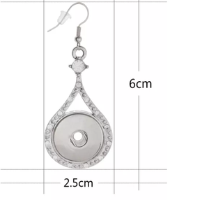 18 or 20 MM Silver Tone/Rhinestone Teardrop Earring