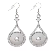 Load image into Gallery viewer, 18 or 20 MM Silver Tone/Rhinestone Teardrop Earring