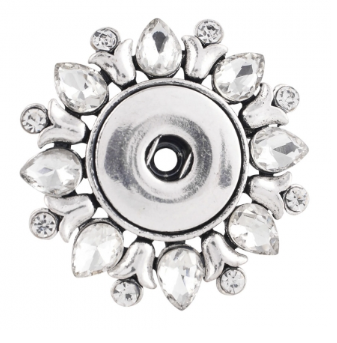 18 or 20 MM Clear Rhinestone Flower Brooch