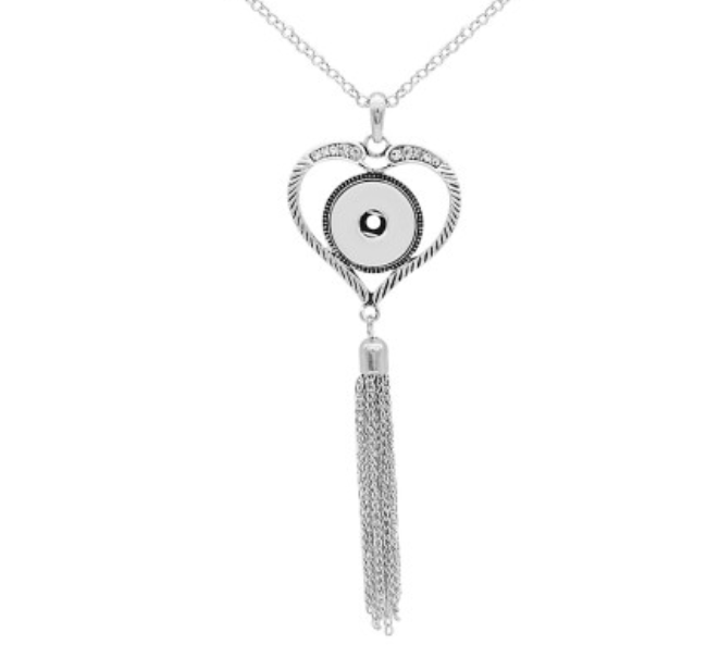 18 or 20 MM Love Heart Necklace with Tassels 31 inches