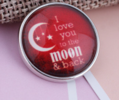 20MM Love You to the Moon and Back Glass Snap