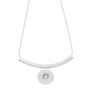 18 or 20 MM 1 Snap Sliver Necklace/Curve Bar with 45CM Chain