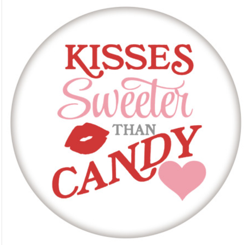 20 MM Kisses Sweeter than Candy White/Red/Pink  Enamel