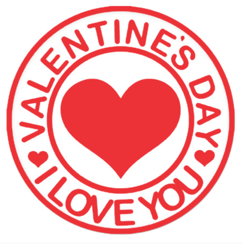 20 MM I Love You Valentines Day White/Red Enamel