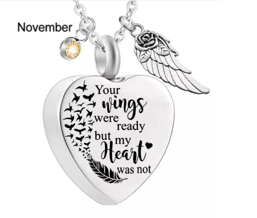 Your wings were ready but my heart was not necklace online