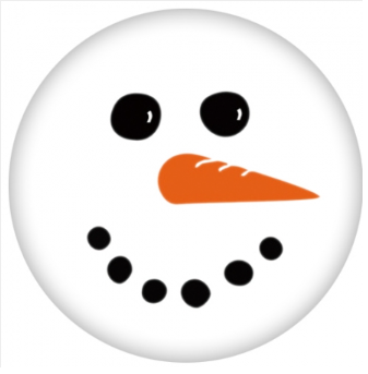 20 MM Snowman Face White Enamel