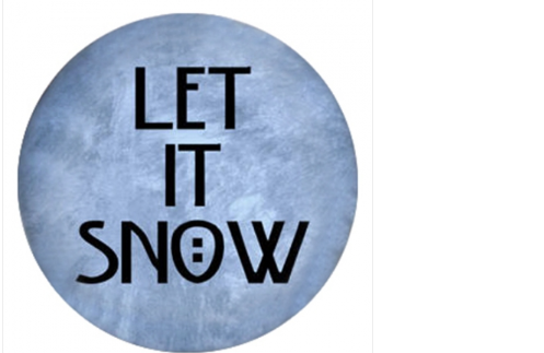 20 MM Let it Snow Blue Enamel Snap