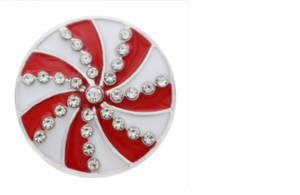 20 MM Peppermint Enamel with Rhinestones