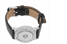 Load image into Gallery viewer, 18 or 20 MM Genuine Leather Bracelet with Rhinestones