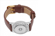 Load image into Gallery viewer, 18 or 20 MM Genuine Leather Bracelet with Rhinestones