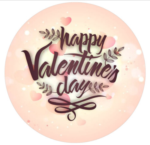 20 MM Happy Valentines Day Pink/Burgandy Enamel