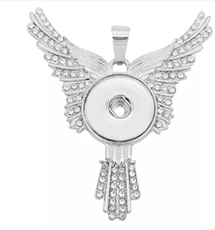 18 or 20 MM Silver/Rhinestone Wings