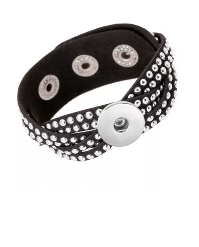 18 or 20 MM Black Braided Hot Drill Bracelet