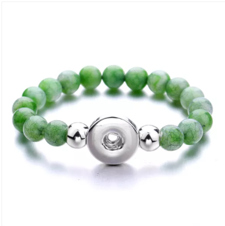 18 or 20 MM Jade Color Natural Stone Bracelet