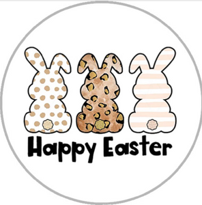 20 MM  " Happy Easter" Bunny Glass Snap