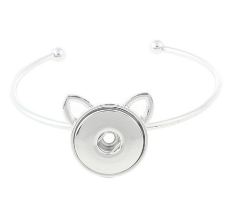 18 or 20 MM Silver Cat Bangel