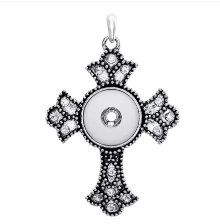 18 or 20 MM Silver/Clear Rhinestone Cross