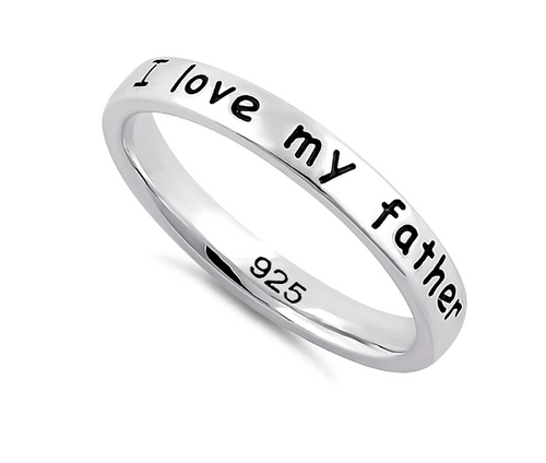 925 Sterling Silver I Love My Father Ring