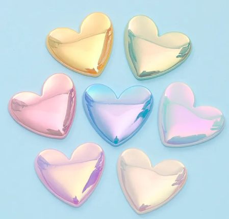 20 MM Holographic Resin Heart Snaps