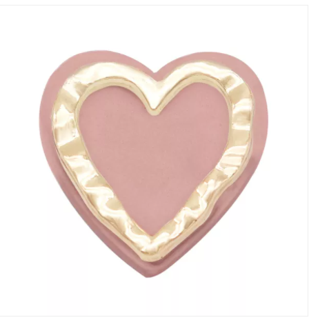 20 MM Mauve/Gold Resin Heart Snap