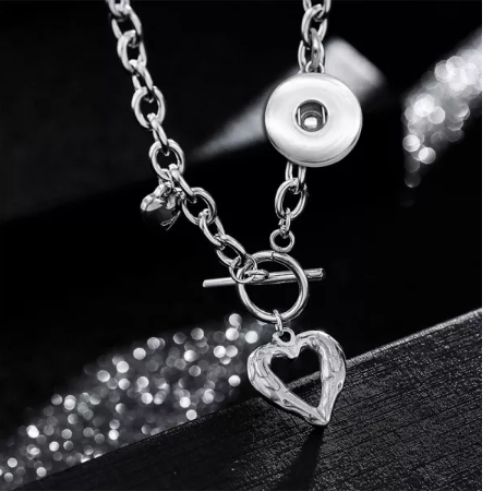 18 or 20 MM Love Heart Stainless Steel Necklace