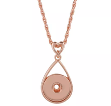 Load image into Gallery viewer, 18 or 20 MM Silver Metal Drop With Heart Necklace with 45CM Chain