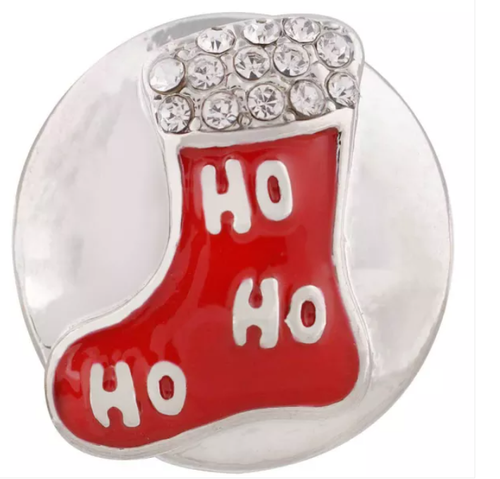 20 MM Red Enamel Stocking Ho Ho Ho