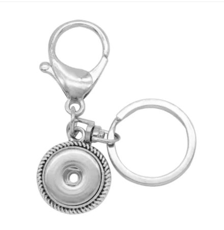 18 or 20 MM Snap Alloy Metal Key Chain Round Rope Edge