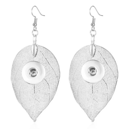 18 or 20 MM Silver Leaf Earring