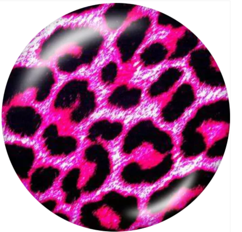 20 MM Leopard Print Dark Pink/Black Glass