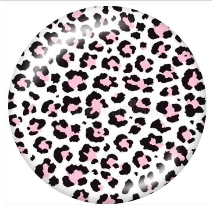 20 MM Leopard Print Pink/Black Glass