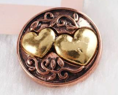 20 MM Gold Double Heart (Silver and Rose Gold)