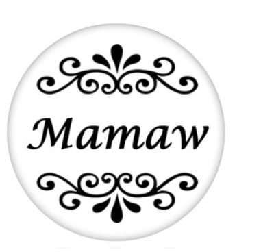 20MM MAMAW Painted Enamel Metal Print Snaps Jewelry