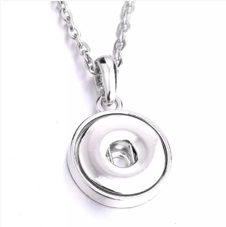 18 or 20 MM Silver Simple Snap Necklace (31 In Chain)