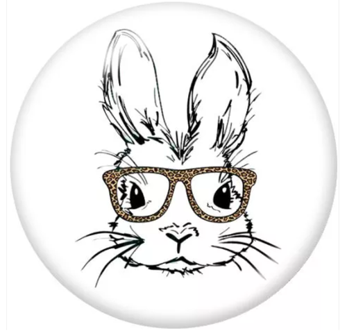 20 MM Black/White Bunny with Cheetah Glasses