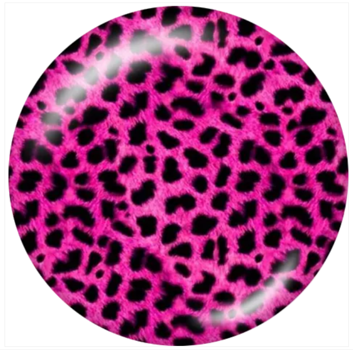 20 MM Leopard Small Print Dark Pink/Black Glass