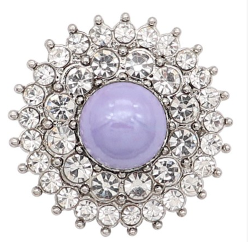 20 MM Purple Pearl with Rhinestones