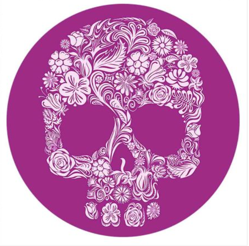 20 MM Purple/ Floral Enamel Sugar Skull