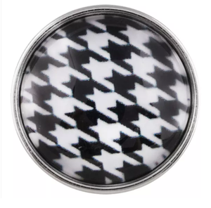 20 MM Black/White Hounds Tooth Glass